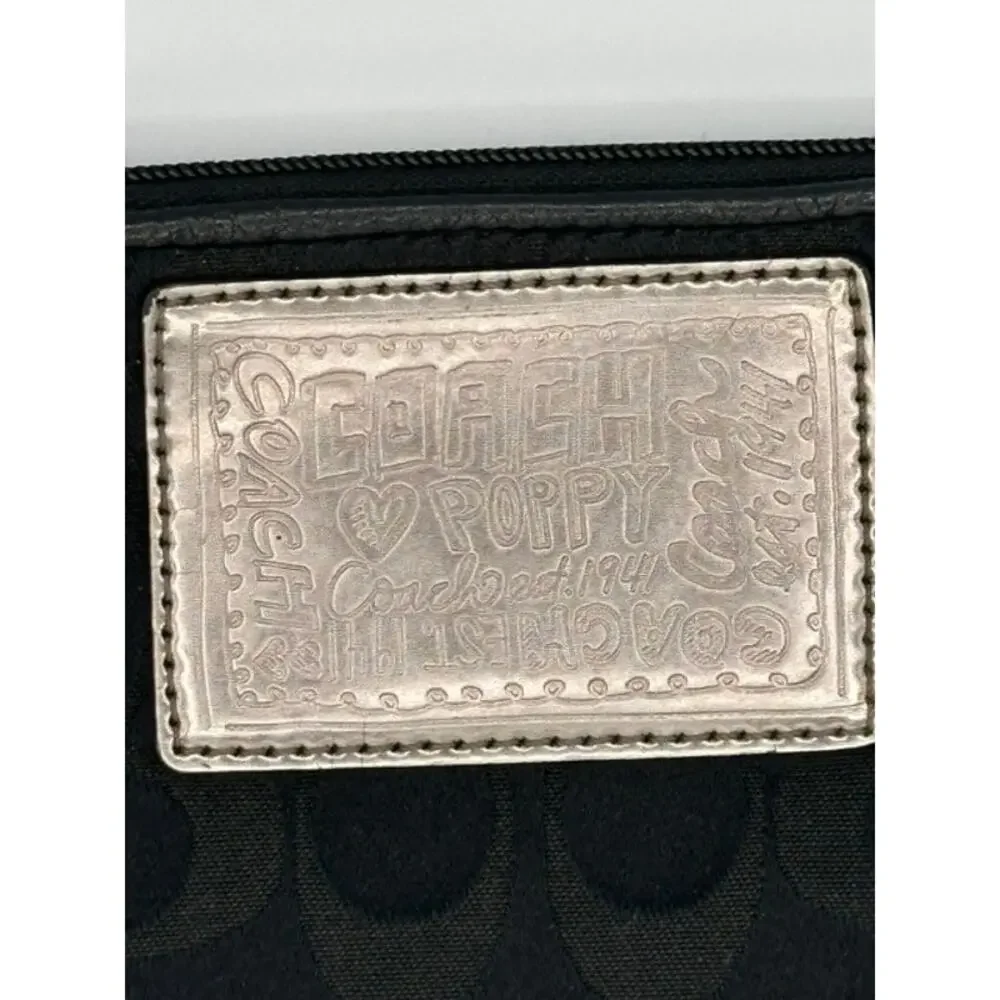 Coach Poppy Black Silver Y2K Vintage Wristlet VGUC